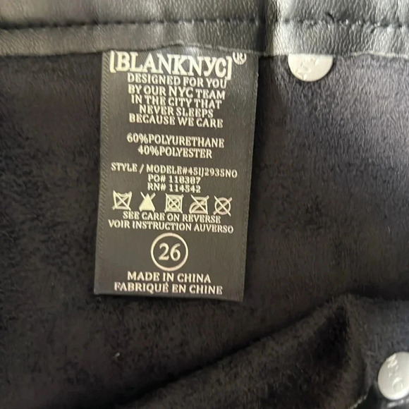 NWT Blank NYC The Baxter Faux Leather Pants Black Size 26 - Picture 9 of 12